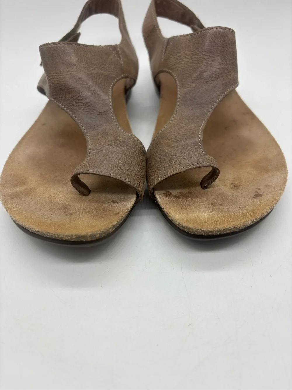Dansko Reece Brown Distressed Leather Toe Loop Slingback Sandals Womens 37 US 7 - Picture 2 of 9